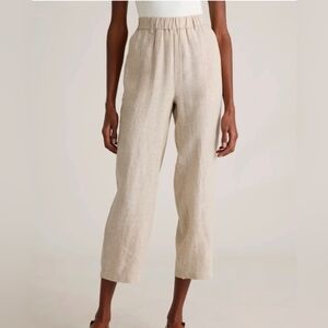 Quince Tan  European Linen Pants